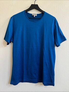 LES HOMMES Urban Crewneck T-Shirt Classic Relaxed Fit Vibrant Blue Men's L